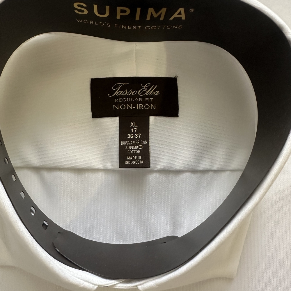 Tasso Elba Non Iron Supima Solid Dress Shirt - Picture 3 of 8
